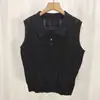 Top de punto sin mangas con diseño calado minimalista estilo francés para mujer, nuevo modelo de verano 2025, cuello tipo polo, blusa juvenil y única