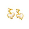 Pendientes de plata 925 con incrustaciones de perlas en forma de corazón, de nueva moda europea y americana, pendientes de lujo ligeros y dorados para mujer, al por mayor
