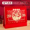2026 Novo Calendário de Mesa Festivo Vermelho Grande de Papel Ano do Cavalo Calendário de Mesa para Escritório Enfeites Podem Ser Usados como Calendário de Mesa