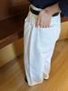 Calça Jeans Branca EVERTRUE Feminina 2024 Início da Primavera Estilo Coreano Cintura Alta Wide Leg com Cinto 66330