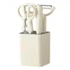 Set de Gadgets de Cocina Batidor de Huevos Tijeras de Cocina Cuchillo para Fruta Cuchillo Pelador Abrebotellas de Acero Inoxidable Almacenamiento Combinado