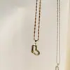 Collar de Acero de Titanio con Corazón de Amor que No se Desvanece, Estilo Moda Francesa, Textura de Doble Cara, Forma de Corazón Irregular, Cadena para Clavícula de Nicho para Mujer