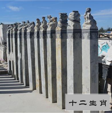 西贝雕刻 仿古石雕拴马桩 十二生肖3.jpg