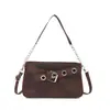Bolso de mano de cadena estilo nicho de comercio exterior para mujer 2026 nuevo bolso de hombro estilo motocicleta con un diseño cuadrado pequeño de alta gama y fresco