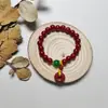 Pulsera de Cinabrio Hebilla Ping An Pulsera de Loto Moda Femenina Temperamento Pulsera Joker Joyería al por Mayor Nueva Moda Nacional China