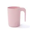 Taza Ecológica de Paja de Trigo para Familia Pareja Taza para Cepillarse los Dientes Oficina Estudiante con Asa Niños Taza para Beber Agua Enjuague Bucal