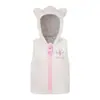 Chaleco acolchado de forro polar con cremallera grande para el otoño/invierno, bordado de oso de peluche, para mujer, lindo y versátil, prenda exterior