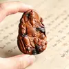 Colgante de Madera de Azufaifo Golpeada por un Rayo del Dios de la Riqueza Zhao Gongming, un Símbolo de Paz y Seguridad, Colgante Taoísta Zhao Xuantan para Atraer Riqueza con Cuerda, Enviado