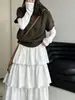 Suéter de Punto Luxi Estilo Coreano con Cuello Polo Sencillo para Mujer, Nuevo Modelo de Invierno, Elegante Look en Capas, Suéter de Manga Corta Adelgazante Ss959