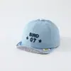 BIRD07 Gorra de Mezclilla Suave con Letras para Niños, Gorra tipo Pato con Rayas y Puño, Sombrero de Sol Casual para Niños y Niñas