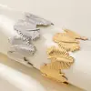 Pulsera de Hoja Estilo Europeo y Americano, Pulsera Abierta de Hoja Metálica Repujada, Venta al por mayor transfronteriza en stock
