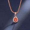 Nuevo colgante de tesoro colorido de joyería de oro champán con circonita roja granada de 3 quilates, anillo de lujo avanzado y ligero para mujer, collar y traje