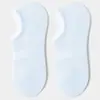 Calcetines Deportivos Invisibles de Algodón Puro de Color Claro para Mujer con Panel Lateral, Calcetines Tobilleros Acanalados de Color Sólido Antideslizantes de Silicona para Mujer, Calcetines Zhuji