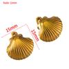 Colgante de concha de doble agujero de acero inoxidable estilo ins transfronterizo, colgante con textura, aretes, accesorios de joyería diy, europeo y americano de alta gama