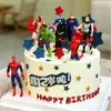 Superhéroes Avengers Capitán América Batman Iron Man Thor Adornos Decoración para Pastel de Cumpleaños