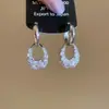 Brincos Pingente Super Brilhantes de Zircônia Gota d'Água em Formato de C, Modernos e Versáteis, Brincos Elegantes, Brincos de Luxo Leve e de Alta Qualidade para Mulheres
