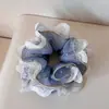 Goma para el pelo de encaje floral azul estilo coreano para mujer, Cuerda para coleta de pelo de alta gama estilo Mori, Modelo nuevo de principios de primavera 2026