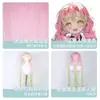 Peruca Cosplay Kokou Demon Slayer Kanroji Mitsuri Trança de Três Tiras Peruca Cosplay Gradiente Rosa-Verde Cornrow
