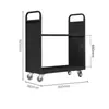 Carrito Silencioso para Libros de Biblioteca, Carrito Pequeño, Escalera para Libros, Carrito Móvil para Libros, Escalera de Tres Peldaños, Carrito para Archivos de Archivo, Carrito de Plataforma Plana