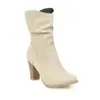 Botas de couro de salto alto estilo western, tamanho grande, botinhas curtas feitas à mão com saltos grossos, modelo de exportação para o Ebay, estilo para o ano todo 183