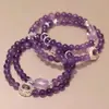 Pulsera de Piedras Preciosas de Múltiples Capas Estilo Nuevo de Alta Gama Imitación Amatista para Mujer, Joyería de Pulsera de Cristal Regalo, Diseño para Mejorar la Fortuna para Mujeres