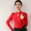Nova camisa slim look interior feminina slim-fit base estilo chinês gola cheongsam camisa interna elegante