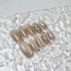 Manicure Gato Olho Bolinhas Onda Café Leitoso, Suave e Iluminadora, Unhas Curtas Descartáveis Usáveis Venda por Atacado