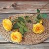 Simulación de liquidación 6 rosas felices, camelia, rosa Blea, material floral para bodas, salón de bodas, rosa de té decorativa con flores falsas