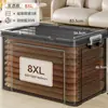 Caja de almacenamiento de plástico, contenedor de almacenamiento transparente con tapa, para juguetes, ropa y artículos del hogar, caja organizadora de capacidad extragrande