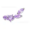 Brincos de Titânio Binks F136 em Forma de Estrela com Zircônia, Joias para Piercing Multicor de Zircônia Atacado