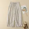 Pantalones de Linterna Nuevos Vintage de Algodón y Lino de Alta Resistencia, Pantalones Harem Artísticos Elásticos en la Cintura Adelgazantes, Pantalones Cortos
