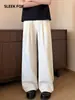 Pantalones Casuales Rectos Sueltos de Color Sólido para Hombre Otoño Invierno Con Terciopelo Adentro Caída Pierna Ancha Pantalones de Traje Simples Sensación de Alta Gama Pantalones Largos Modernos
