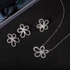 Xiaohongshu viver popular estilo coreano clavicle cadeia girassol cinco pétalas colar cinco flores diamante completo colar de zircão para as mulheres