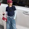 Camiseta Falsa de Dos Piezas para Niñas Conjunto de Jeans de Moda Tendencia 2026 Primavera y Otoño para Niños Mayores