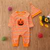 Samgamibaby marca moda bebê manga comprida macacão Halloween bebê listrado gaze haka cocar