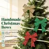 Decorações de fita personalizadas para festa de Natal, acessórios de fita de poliéster para presentes, laços de fita com lantejoulas feitos à mão para árvore de Natal