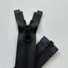 Zíper de Resina Aberto Ykk Não. 3 Zíper Automático de Resina de Cabeça Única com Abertura Final Preto Branco 30-80cm em Estoque