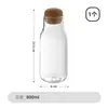 Restaurante Homestay Botella de Vidrio para Bebidas de Jugo Té con Leche Hervidor de Agua Fría Simple Resistente a Altas Temperaturas Corcho Botella para Infusión de Vino de Ciruela
