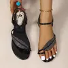 Colección de verano 2026: Sandalias casuales y cómodas para mujer de talla grande con lazo, estilo europeo y americano, perfectas para usar al aire libre.