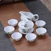 Conjunto de chá, porcelana azul e branca, conjunto doméstico para preparo de chá, xícara de chá Kung Fu, conjunto completo, xícaras de chá simples, atacado da fábrica para vendas transfronteiriças