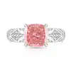 Anillo de Cubo de Azúcar Cortado Flor de Hielo de Piedra Preciosa Colorida Más Vendido en Tiktok, Diamante de Alto Carbono Súper Brillante, Anillo Chapado en Oro Real, Dropshipping de Transmisión en Vivo