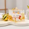 Enfeites de mesa preenchidos com óleo gato da sorte de areia movediça dourada chaveiro de acrílico criativo pingente de bolsa pequenos presentes atacado