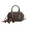 Bolsa de Bowling de Couro Fosco 2024 Nova Elegante da Moda Portátil Transversal Texturizada Retro Ombro Pequena Quadrada
