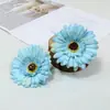 Sombrero de Paja con Flor de Gerbera Simulada Decoración de Flores de Seda Accesorios para el Cabello Hechos a Mano Accesorios para Fotografía de Bodas Flor de Seda Margarita Flor Falsa