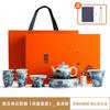 Conjunto de Chá Kung Fu de Cerâmica para Casa com Tigela Coberta Conjunto de Bule Porcelana Azul e Branca Retro Chinesa Luxo Acessível Caixa de Presente de Alta Qualidade