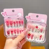 Pegatinas de Uñas Infantiles de Dibujos Animados Kuromi Largas Desmontables Usables Pegatinas de Uñas para Niñas Pegatinas de Arte de Uñas Juguete Pegamento de Gelatina