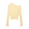 Para Comércio Exterior Transfronteiriço Europeu e Americano Roupas Femininas, Popular no Aliexpress, Moda Outono Versátil Gola Única Body Fit Suéter de Malha