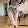 Shorts, Jeans Skinny Elástico de Cintura Baixa para Mulheres, Novo Estilo Tendência, Cintura Baixa, Emagrecimento, Cobrindo a Virilha, Deixando as Pernas Mais Longas para Pessoas Baixas