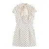 Vestido Corto Elegante de Moda 2026 Estilo Europeo y Americano Transfronterizo para Mujer con Decoración de Lazo 2213777
