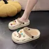 Zuecos de Suela Gruesa para Mujer, Antideslizantes de Suela Blanda Celebridad de Internet 2023 Nuevas Chanclas de Playa de Punta Abierta a Mitad de Camino para Mujer en Verano